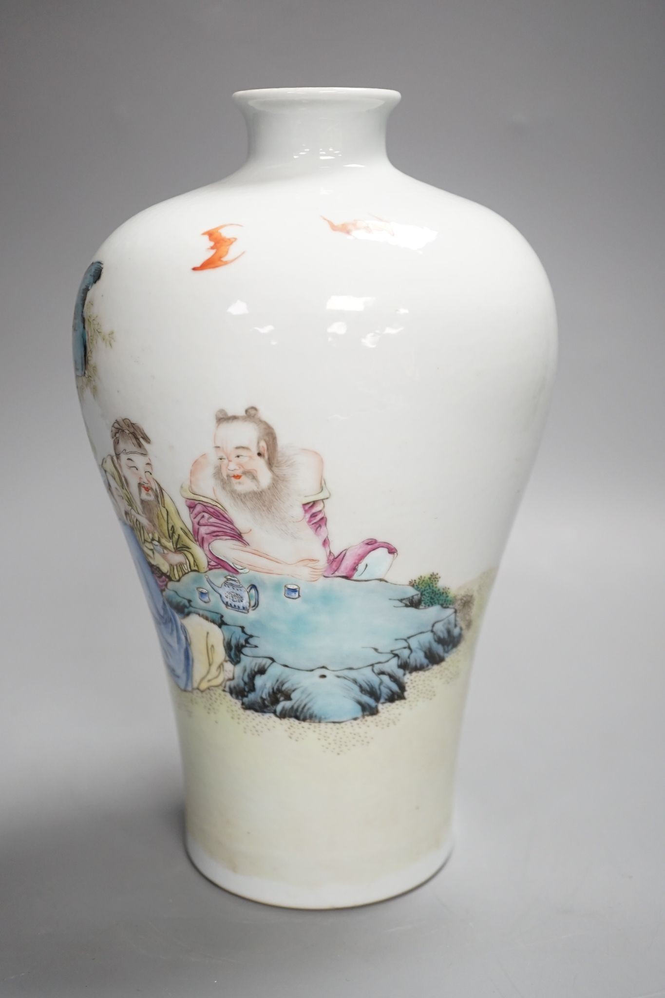 A Chinese famille rose 'immortals' meiping, vase., 23 cms high.